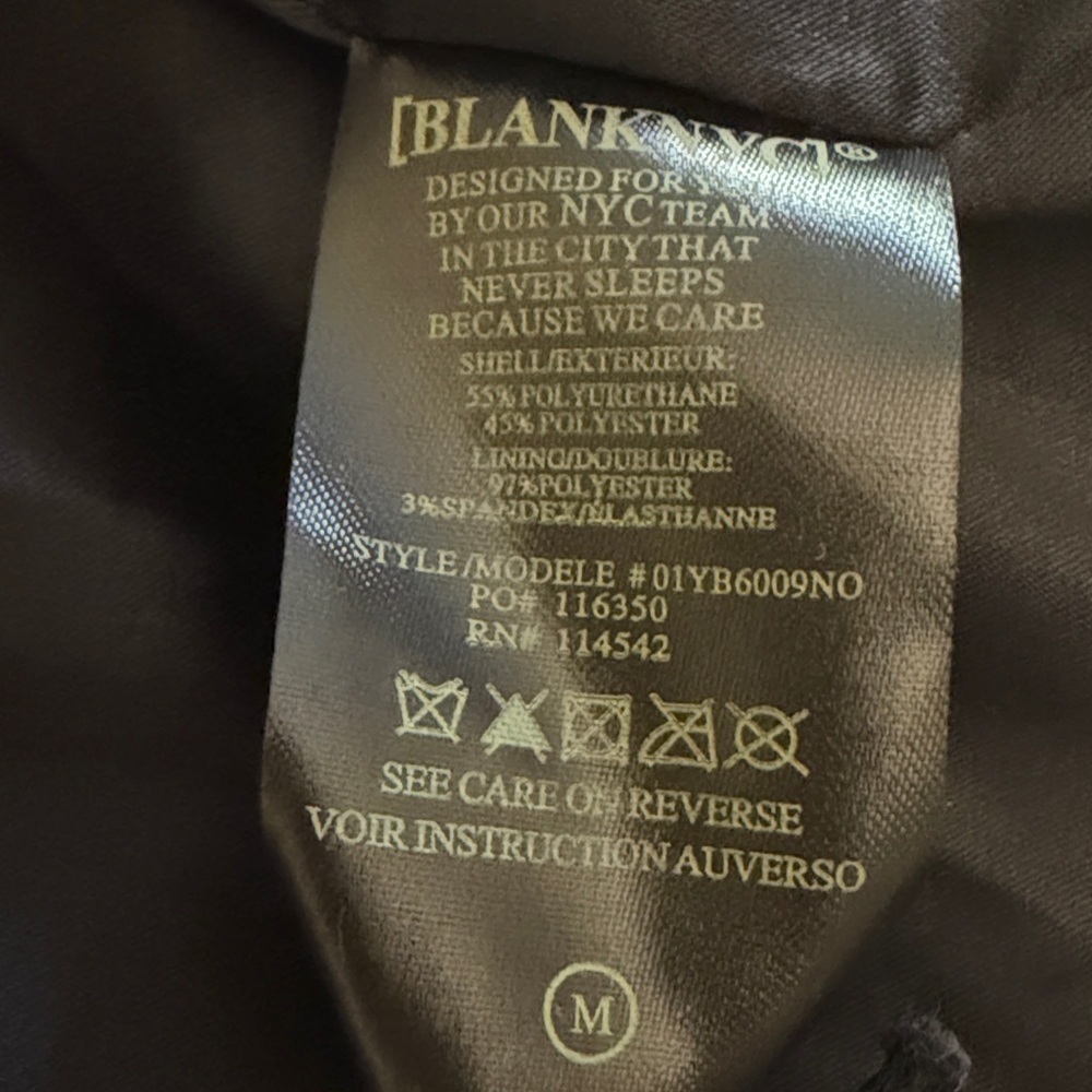 BLANK NYC black vegan Leather double breasted blazer M - Picture 5 of 9